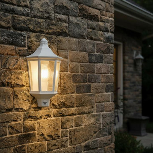 BRAYTRON bela spoljna svetiljka sa senzorom 1xE27