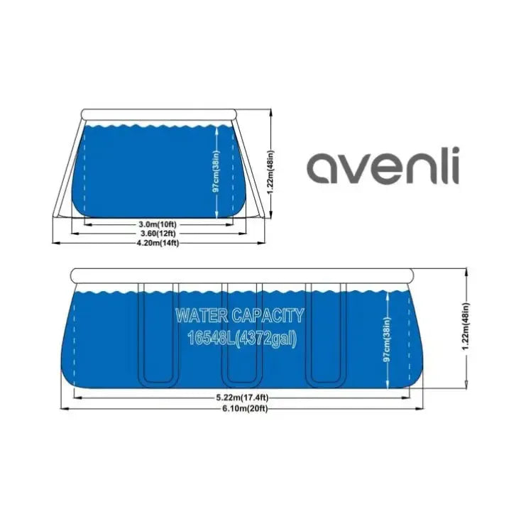 Montažni bazen ovalni 610×360×122 cm — 16548 l, set