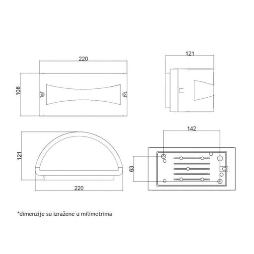 Zidna lampa 1xE27 IP54 antracit