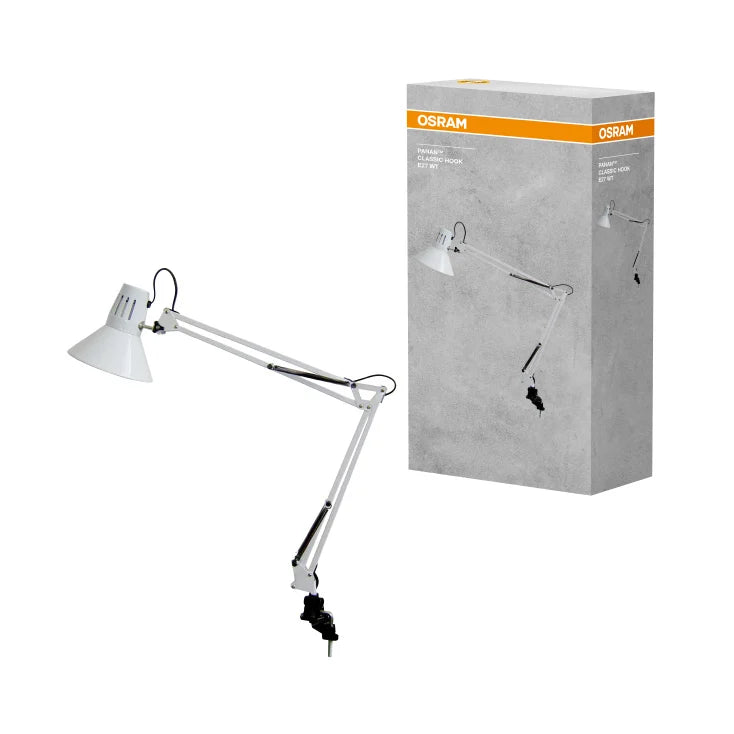 OSRAM stona lampa PANAN Classic Hook — E27, 400 × 170 × 360 mm, bela