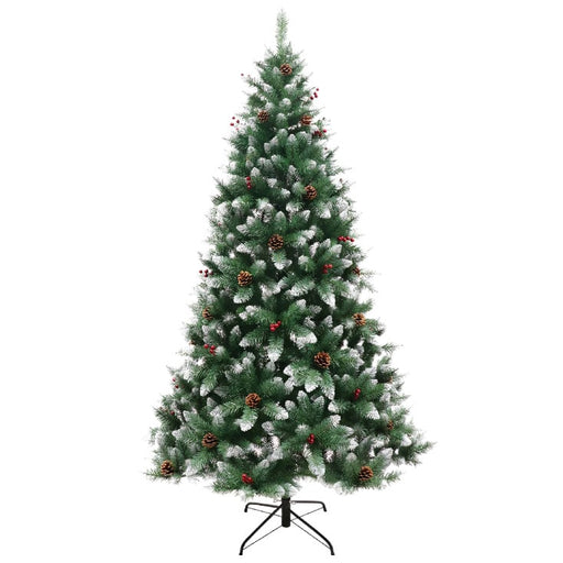 Veštačka jelka 240cm sa snegom i šišarkama