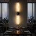 Crna zidna LED lampa 12W 3000K IP20 1m