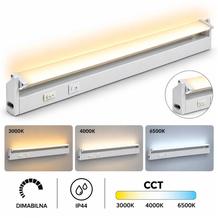 Zidna LED lampa VESTA 696 — 4W, 3000/4000/6500 K, IP44, bela