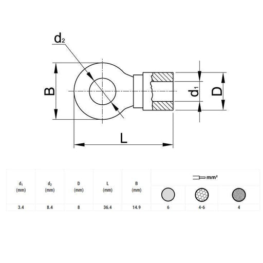 Okasta stopica 8,4mm