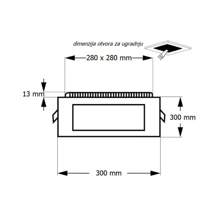 LED ugradna CCT panel lampa 24W