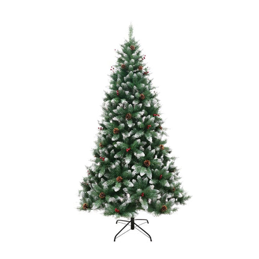 Veštačka jelka 150cm sa snegom i šišarkama