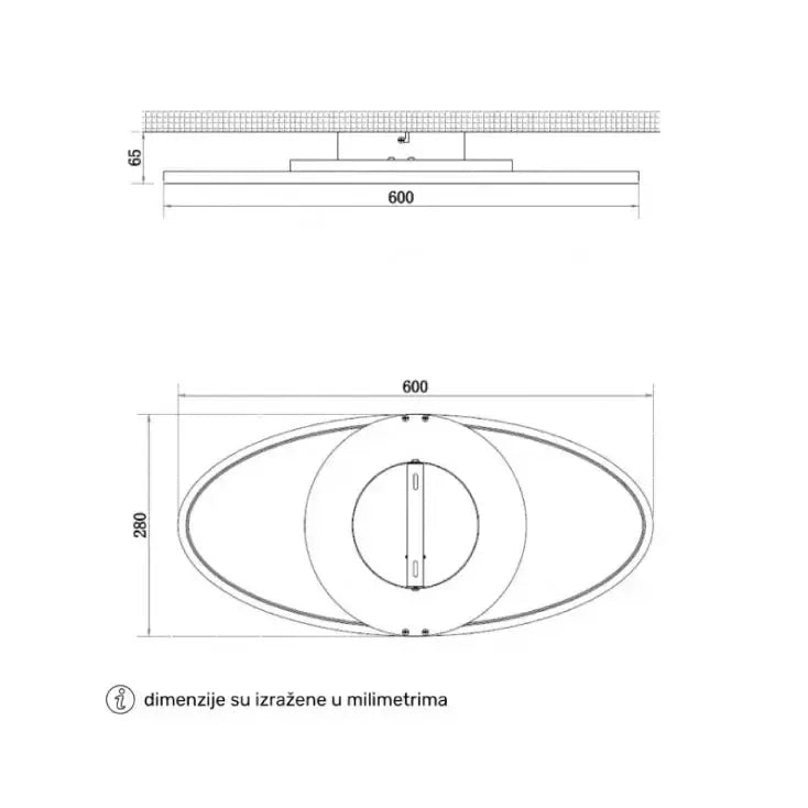 LED plafonjera SOLEA 81 40W CCT — kružna, crna/drvo