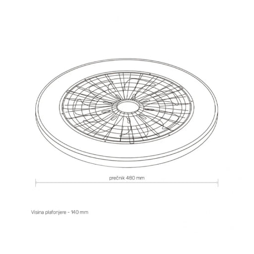 LED plafonjera sa ventilatorom Ø480 — 48 W, 3000/4000/6500 K