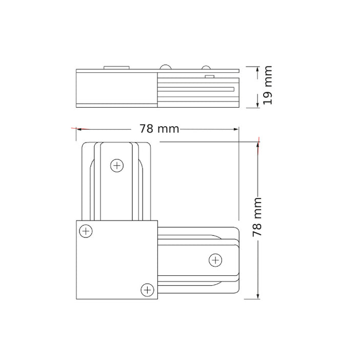 OSRAM crna L spojnica za monofaznu šinu