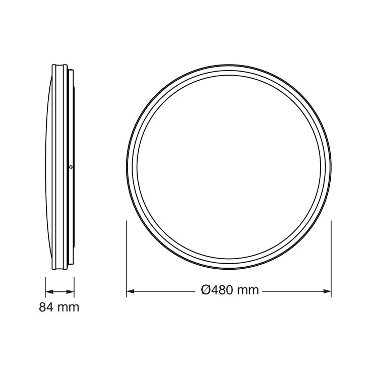 OSRAM LED plafonjera Ø48cm — 48W, 4000K, IP20, crna