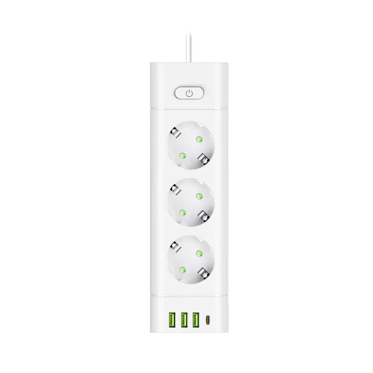 PROSTO produžni kabl sa 3 utičnice, USB i USB-C priključcima, beli