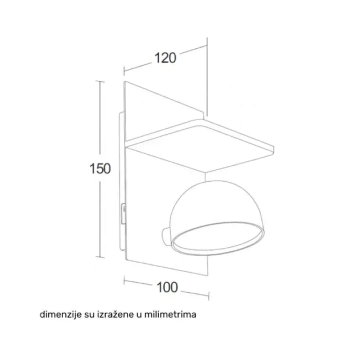 Zidna lampa 7W 3000K crna dimabilna