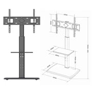 XSTAND TV nosač — 32"–75", podni, do 40 kg