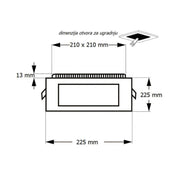 LED ugradna CCT panel lampa 18W
