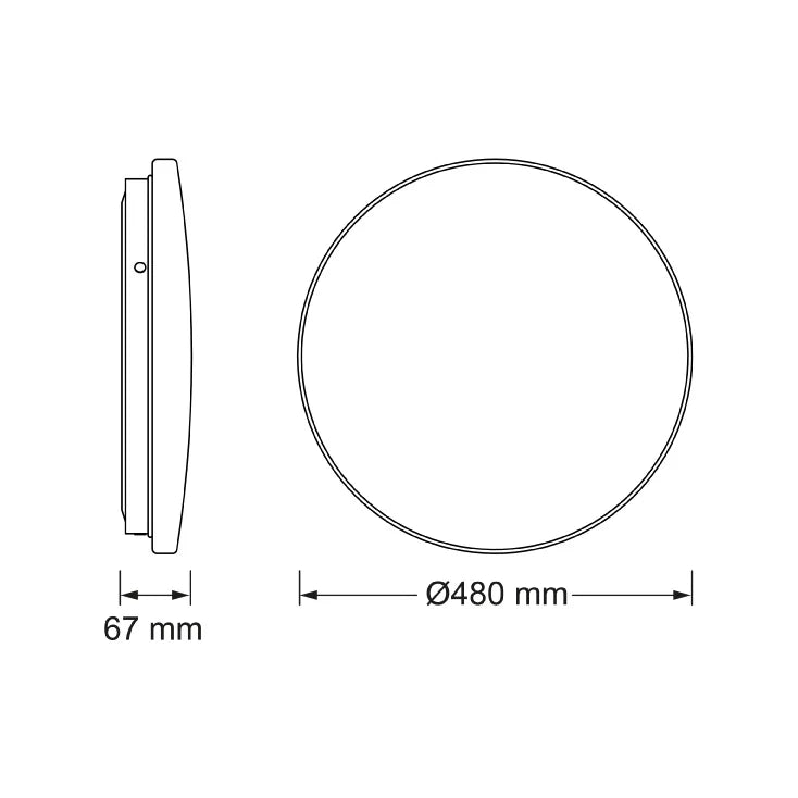OSRAM LED plafonjera Ø480 — 36W, 3000K, IP20, mat bela