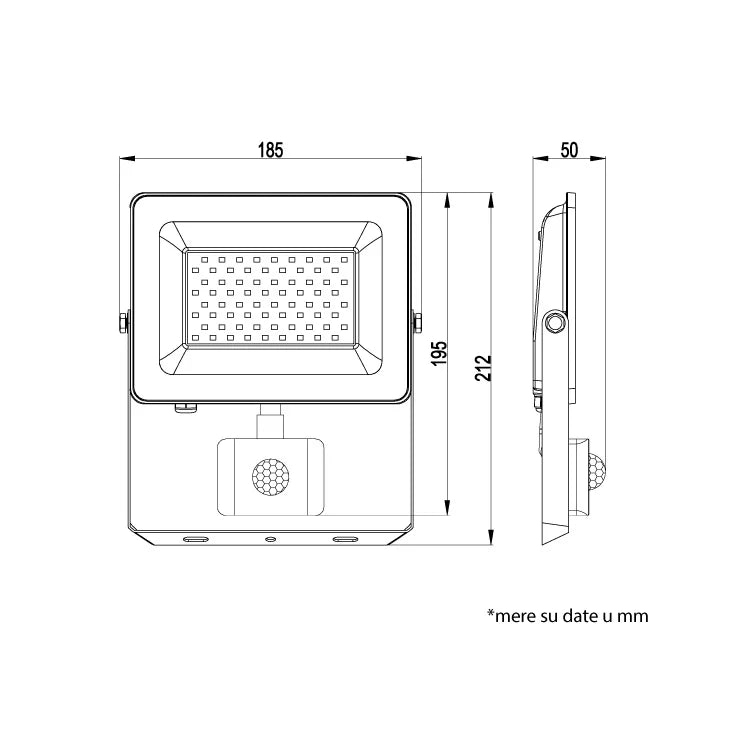 LED reflektor sa PIR senzorom — 50 W, 6500K, 4.300 lm