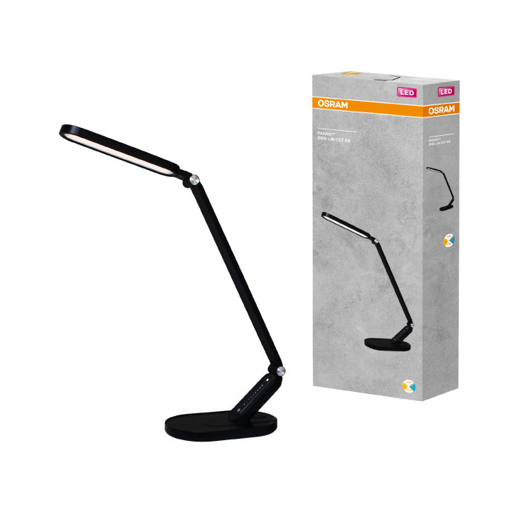 OSRAM stona LED lampa sa satom i USB — 10 W, 3000–6500 K, crna