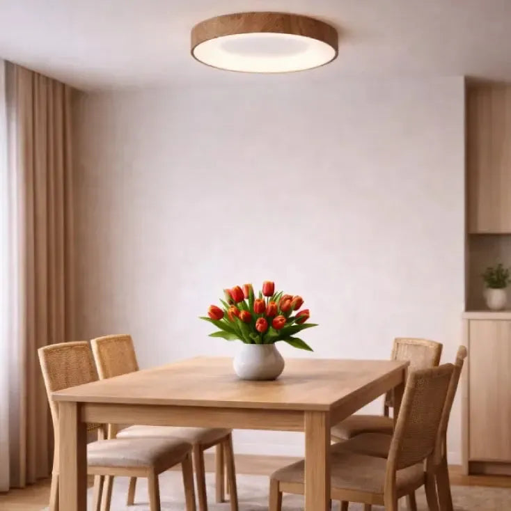 LED plafonjera SOLEA78 — 20 W, CCT, dekor drvo