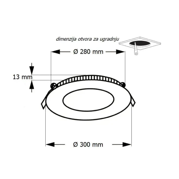 LED ugradna CCT panel lampa 24W
