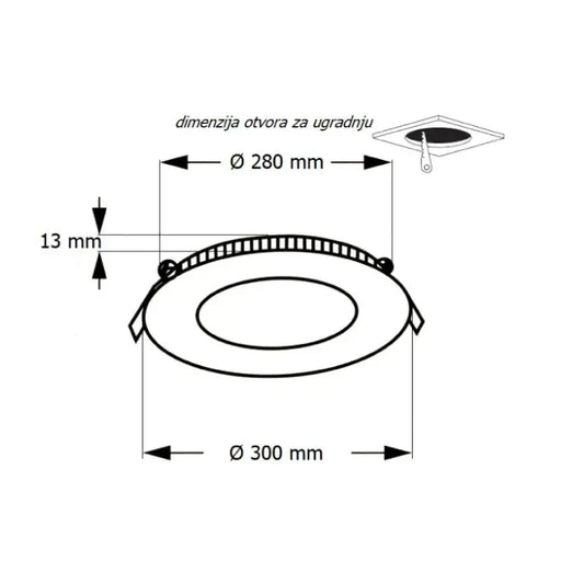 LED ugradna CCT panel lampa 24W