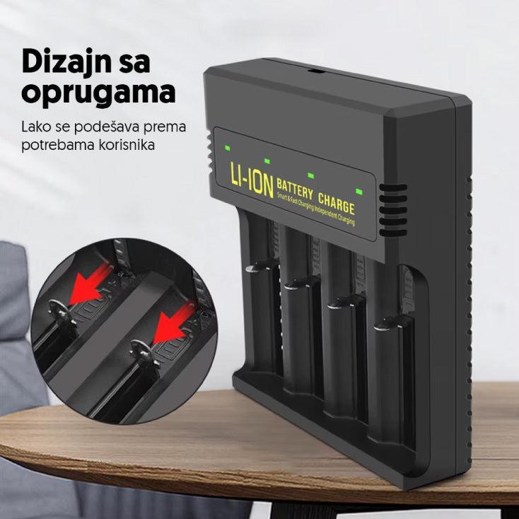 Inteligentni punjač za Li-ion akumulatore MS-5D84H — 4 kanala, USB-C