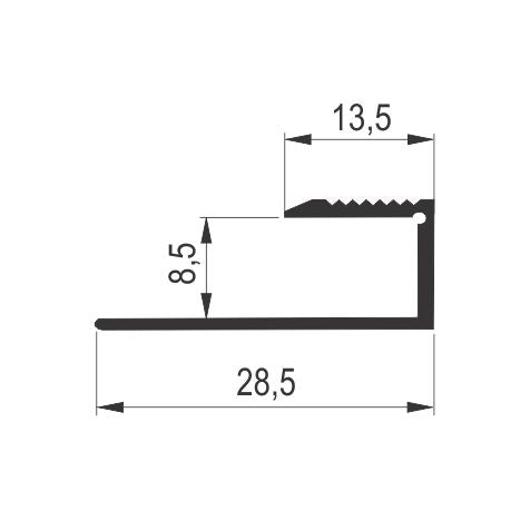 Aluminijumski dekorativni završni „U” profil 2909-8mm