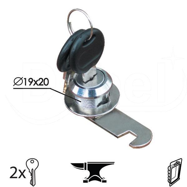 Bravica za metalni orman 2110 2K — Ø19, hrom