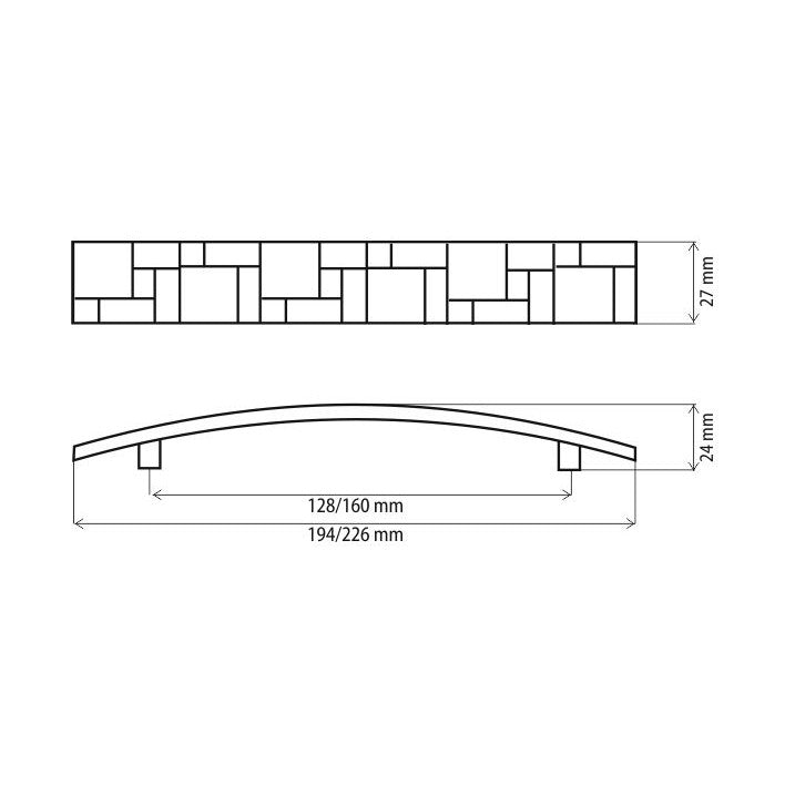 Lučna ručica DS07 – antik, 96–160 mm