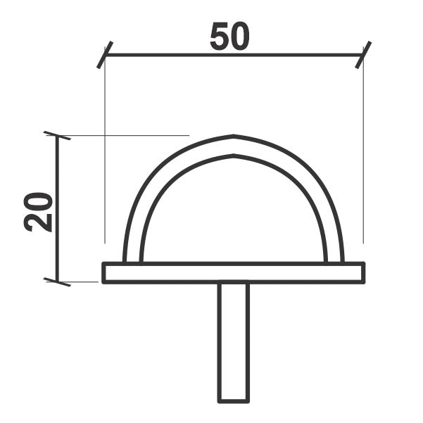 ODBOJNIK PODNI ZA VRATA OD407 HR FI50X20MM DBP1