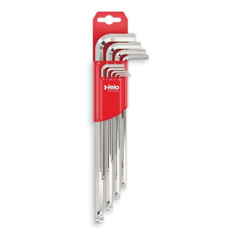 Set dugih L-ključeva sa šestougaonom kuglom Felo HEX 1,5-10,0 mm 36500911 9 kom