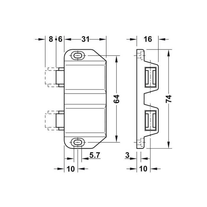 OŠ E Magnet zatv.potisni 2 HF