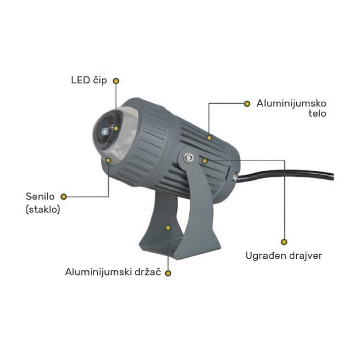 Zidna LED lampa 9W 3000K IP66