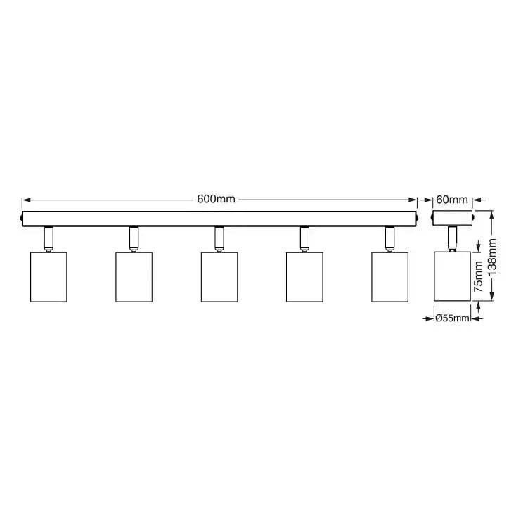 OSRAM crna spot lampa 5xGU10