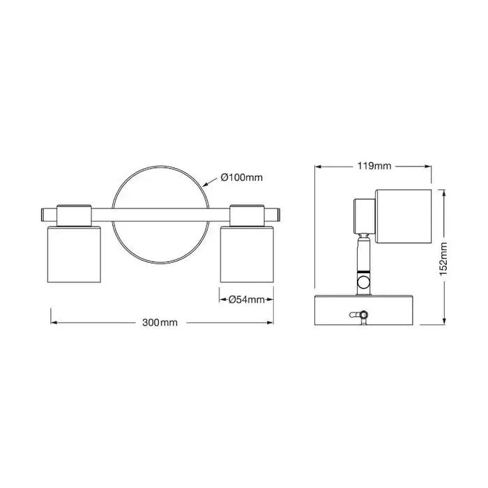 OSRAM PRIMAL crna spot lampa 2xGU10