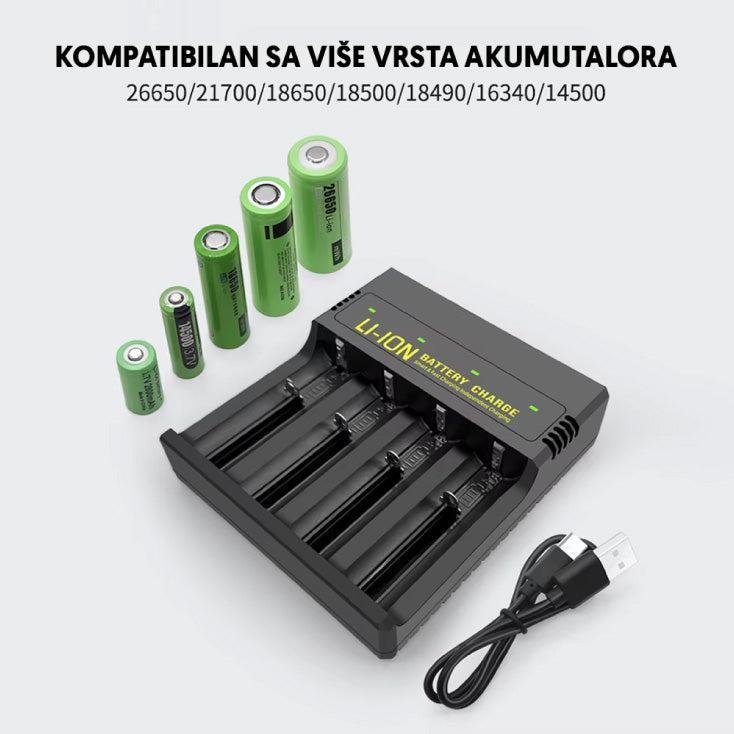 Inteligentni punjač za Li-ion akumulatore MS-5D84H — 4 kanala, USB-C