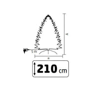 Veštačka jelka 210cm sa osvetljenjem i snegom