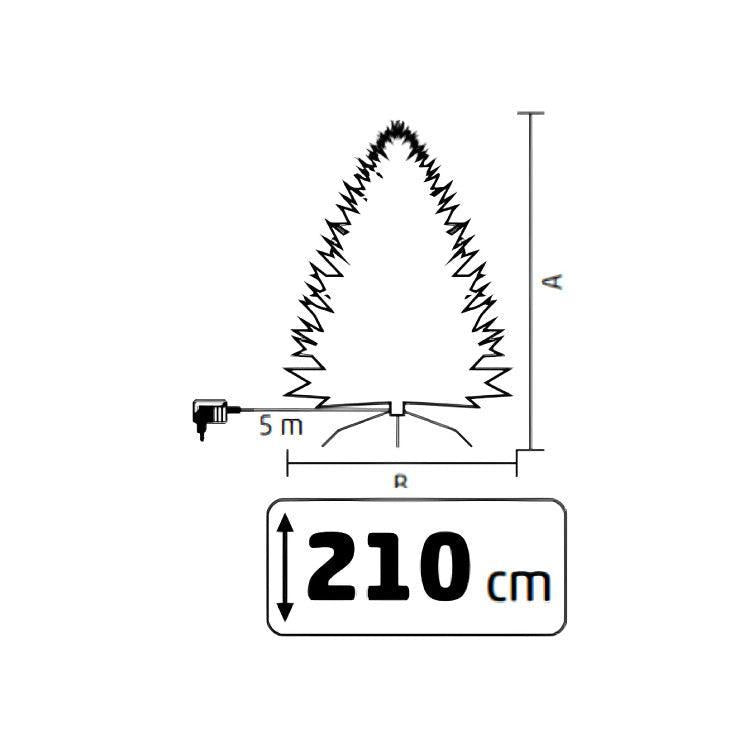 Veštačka jelka 210cm sa osvetljenjem i snegom
