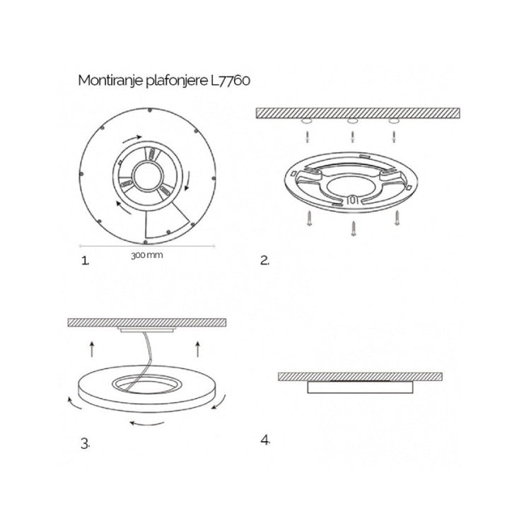 LED plafonjera Ø300 — 24W, CCT, senzor