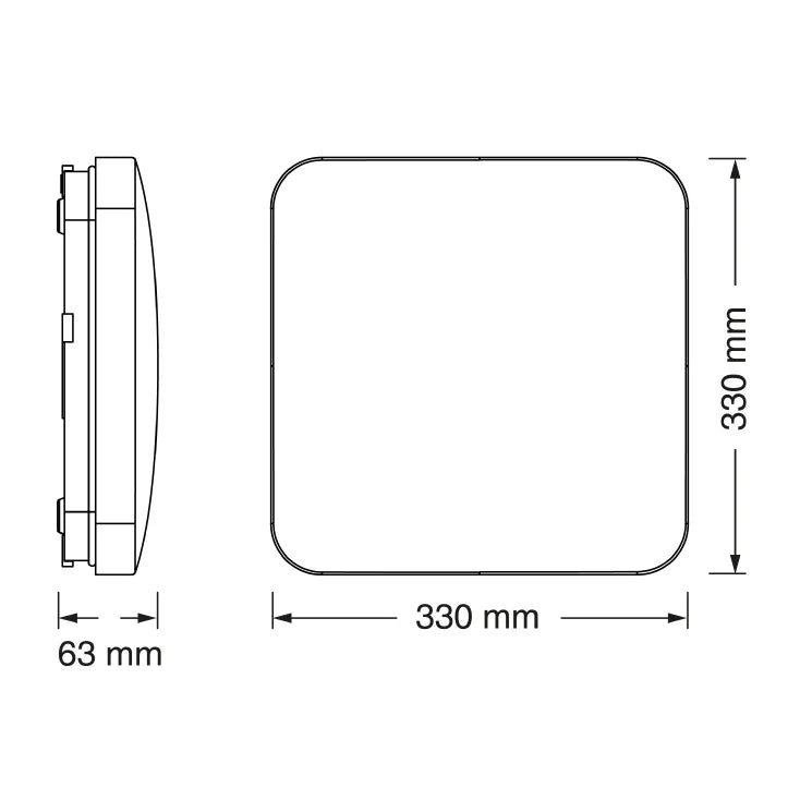 OSRAM LED plafonjera 330×330 — 24W, 6500K, senzor