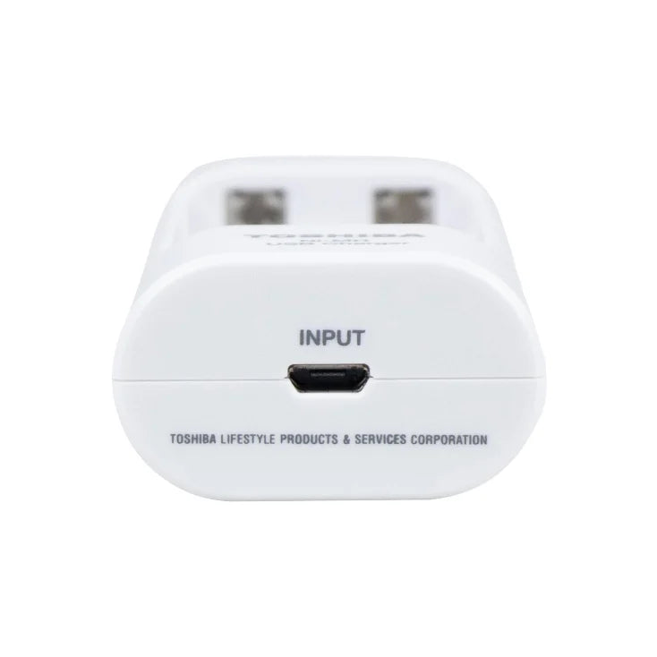 TOSHIBA USB punjač za Ni-MH baterije AA/AAA — sa 4 punjive AA 2000 mAh