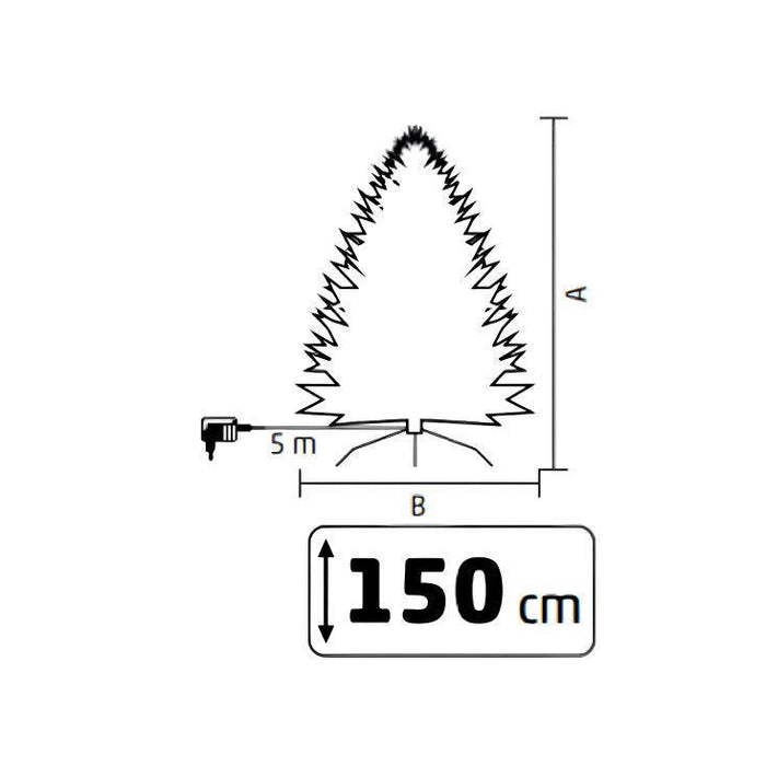 Veštačka jelka 150cm sa osvetljenjem i snegom