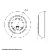Zidna LED lampa sa senzorom 20/15/10W CCT IP65