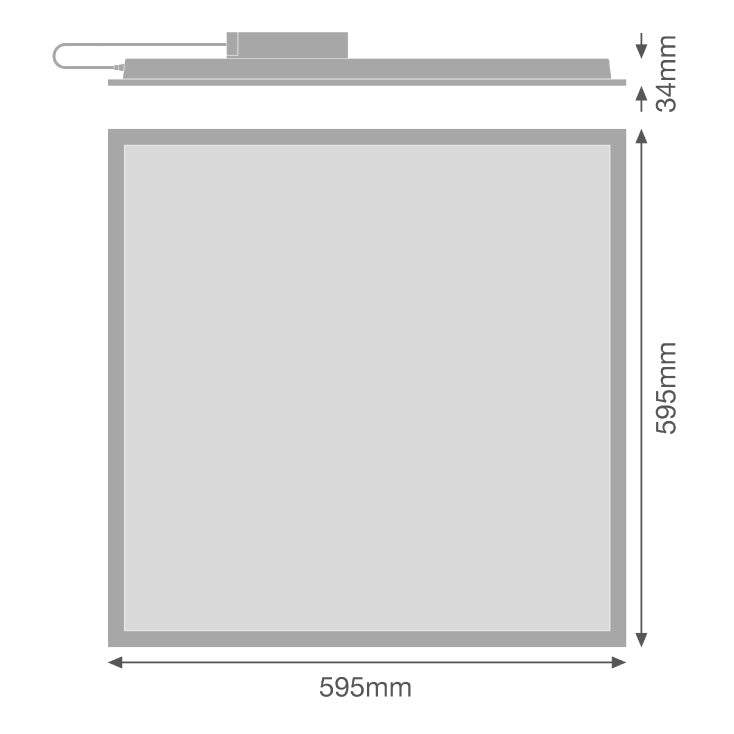 LEDVANCE ugradni LED panel 595 × 595 mm — 35 W, 6500K, 3850 lm