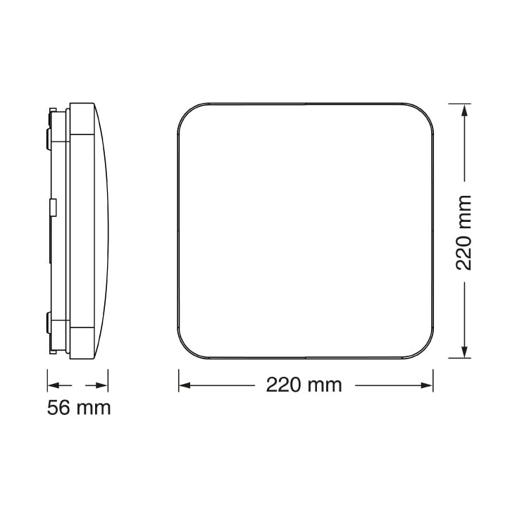 OSRAM LED plafonjera 220×220 — 12W, 6500K, senzor