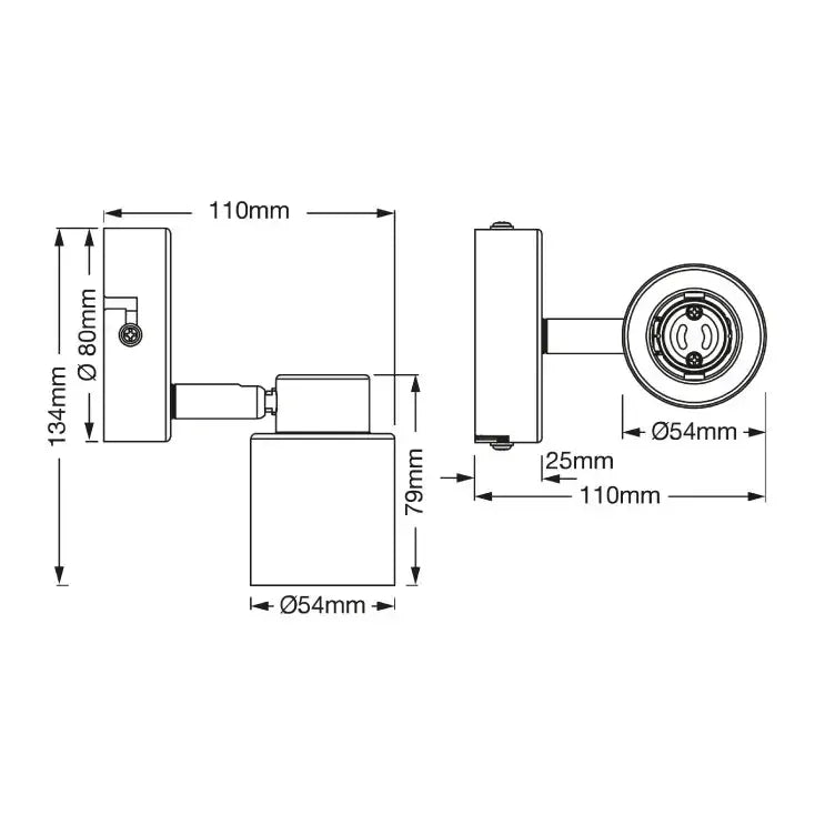 OSRAM PRIMAL crna spot lampa 1xGU10