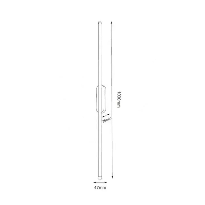 Crna zidna LED lampa 12W 3000K IP20 1m