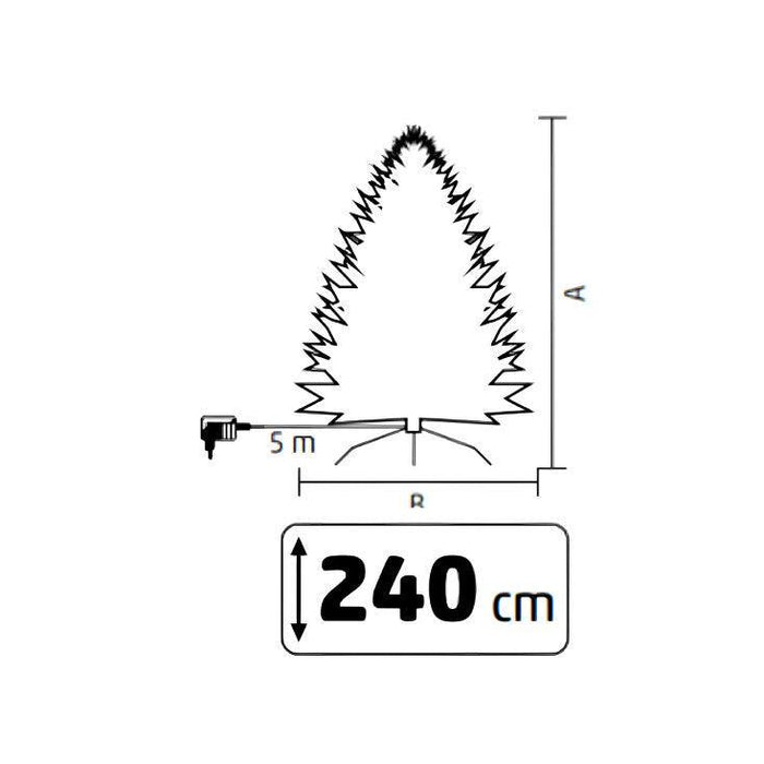 Veštačka jelka 240cm sa osvetljenjem i snegom