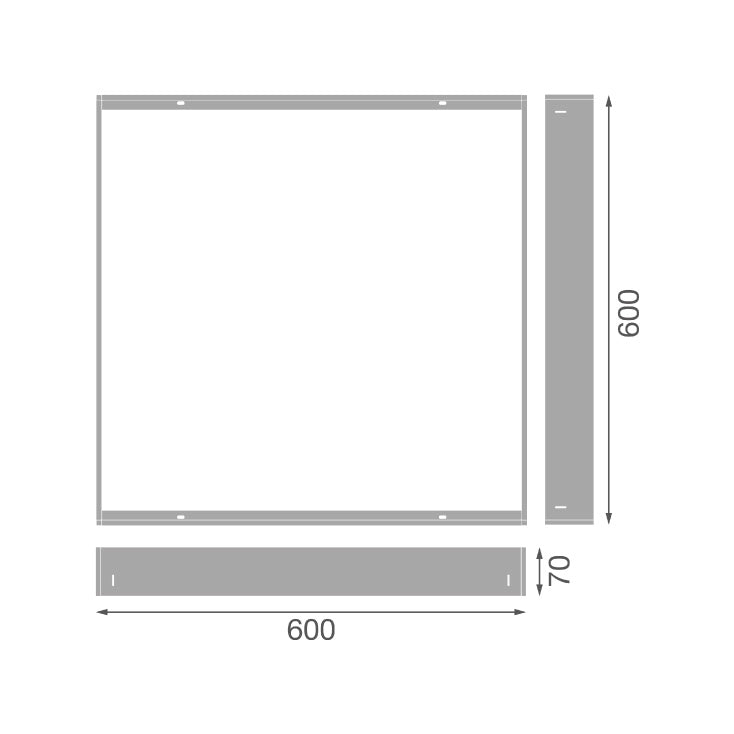 LEDVANCE nadgradni ram za LED panel 595 × 595 mm — aluminijum, beli