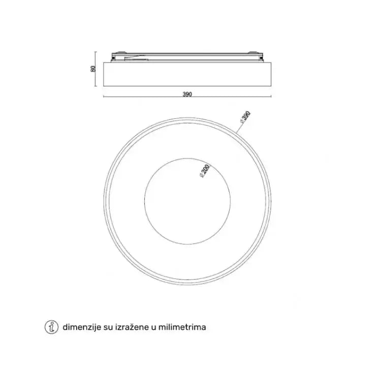 LED plafonjera SOLEA78 — 20 W, CCT, dekor drvo