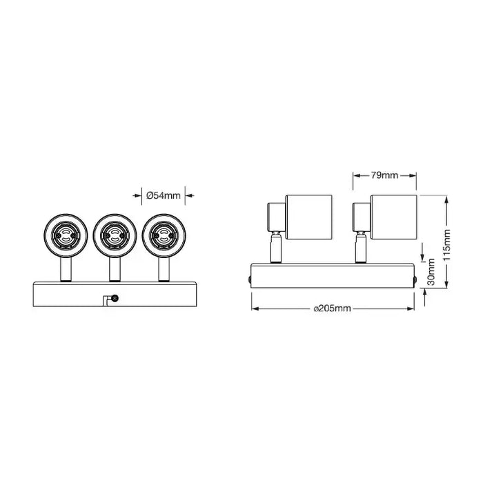 OSRAM PRIMAL PL crna spot lampa 3xGU10